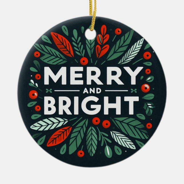 Ornamento De Cerâmica Feliz engraçada e Piada brilhante (Frente)