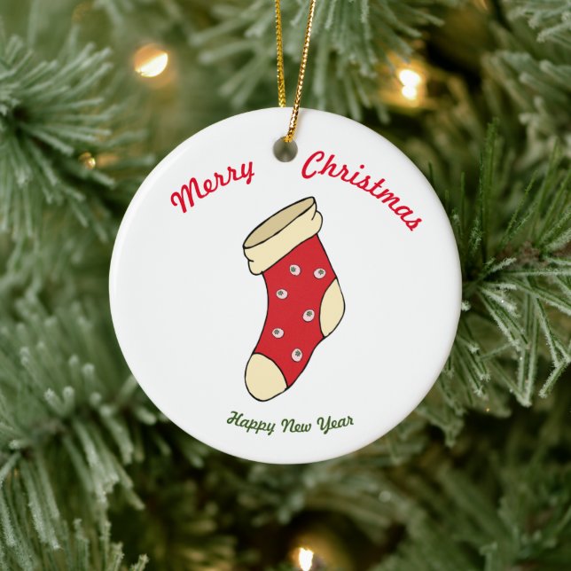 Ornamento De Cerâmica Feliz Feliz ano novo de natal (Árvore)