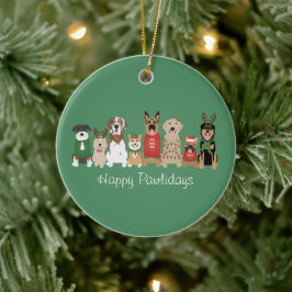 Ornamento De Cerâmica Feliz Feliz Dia dos Cães Vermelhos