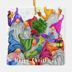 Ornamento De Cerâmica Feliz Festa Gnomo de Natal - Brincadeira de Pintur