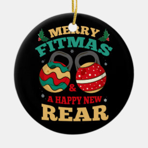 Ornamento De Cerâmica Feliz Fitmas E Uma Feliz Nova Malhação De Ginás