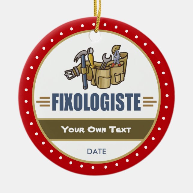 Ornamento De Cerâmica Feliz Handyman (Frente)