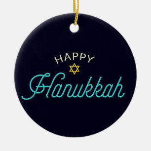 Ornamento De Cerâmica Feliz Hanukkah