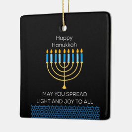 Ornamento De Cerâmica Feliz Hanukkah Engraçado Azul Chanukah Única Fofa