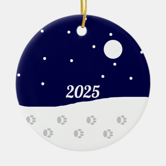 Ornamento De Cerâmica Feliz inverno rural: (Frente)