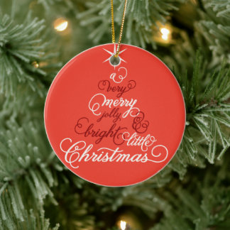 Ornamento De Cerâmica Feliz Jolly E Pequena Foto Da Árvore De Natal Bril