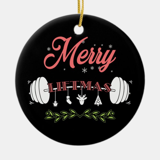 Ornamento De Cerâmica Feliz Liftmas Feia Natal Doce Papai Noel (Frente)