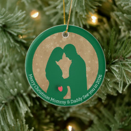 Ornamento De Cerâmica Feliz Mamãe de Natal e Pai Até 2026