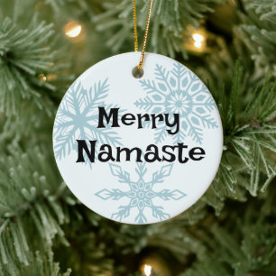 Ornamento De Cerâmica Feliz Namaste Natal