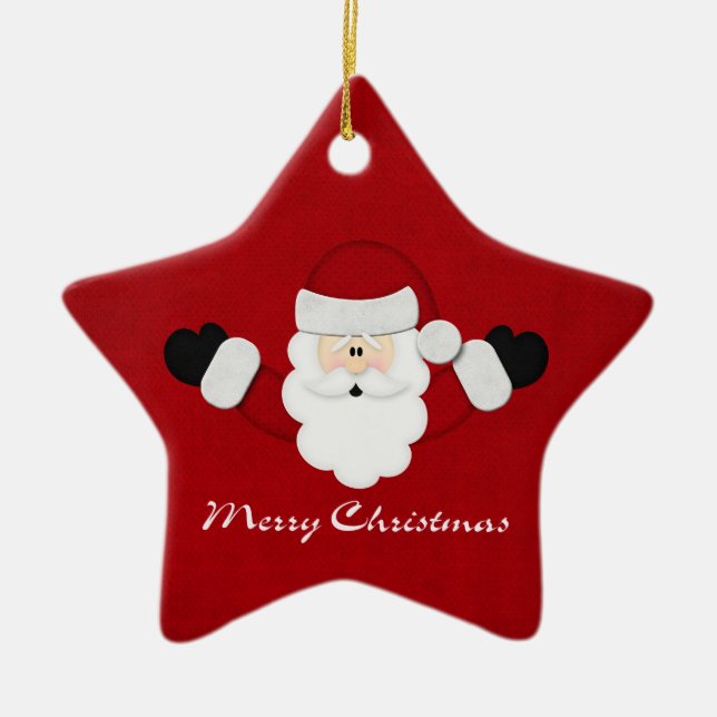Ornamento De Cerâmica Feliz Natal (Frente)