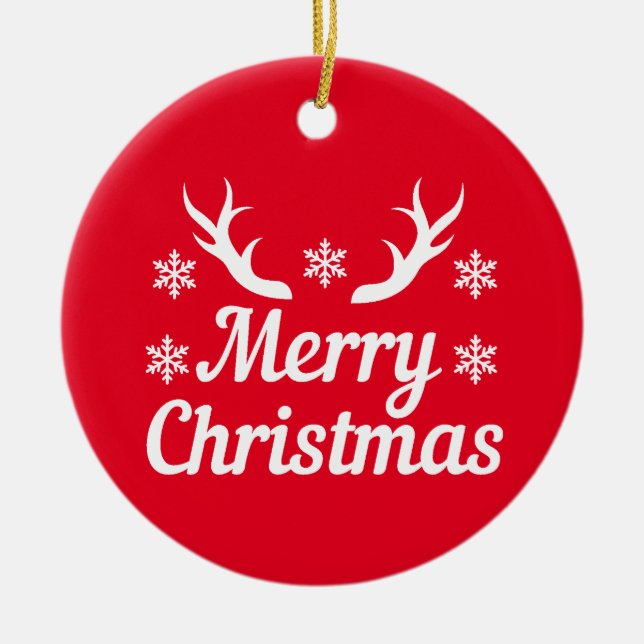 Ornamento De Cerâmica Feliz Natal (Frente)