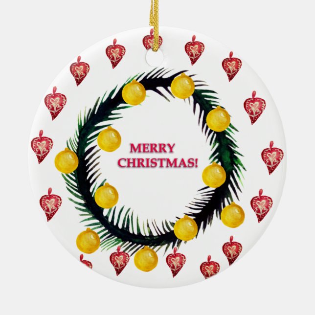 Ornamento De Cerâmica Feliz Natal (Traseira)