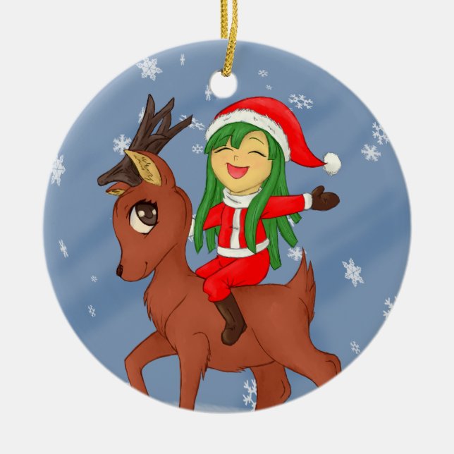 Ornamento De Cerâmica Feliz Natal (Frente)