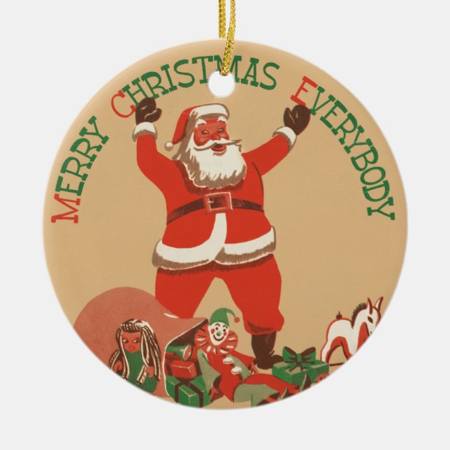 Ornamento De Cerâmica Feliz Natal (Frente)