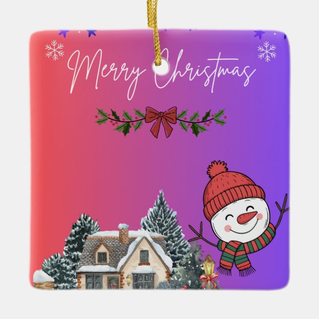 Ornamento De Cerâmica Feliz Natal  (Frente)