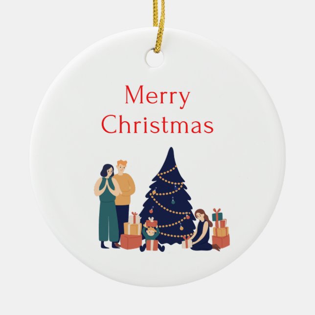 Ornamento De Cerâmica feliz Natal (Frente)