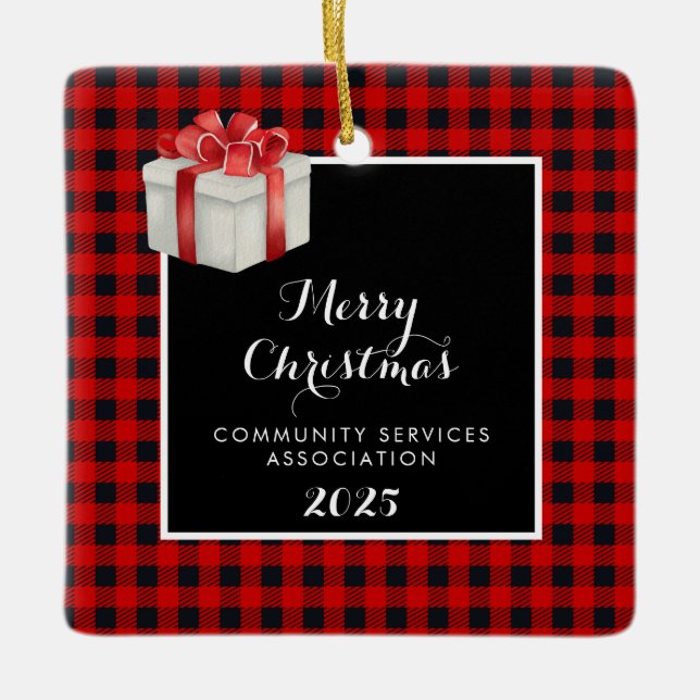 Ornamento De Cerâmica Feliz Natal (Frente)