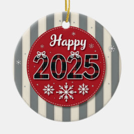 Ornamento De Cerâmica Feliz Natal 2025