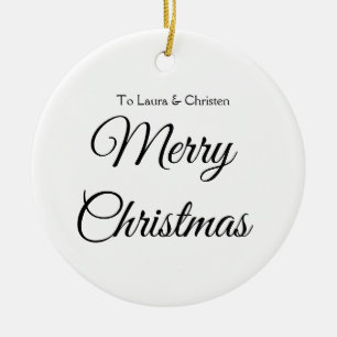 Ornamento De Cerâmica Feliz Natal adicionar nome texto presente personal