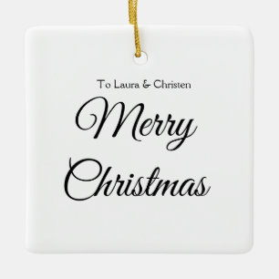 Ornamento De Cerâmica Feliz Natal adicionar nome texto presente personal