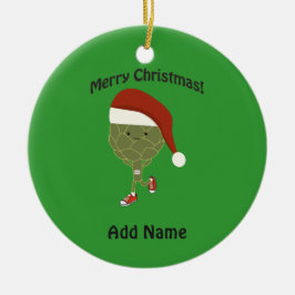 Ornamento De Cerâmica Feliz Natal! Alcachofra Running