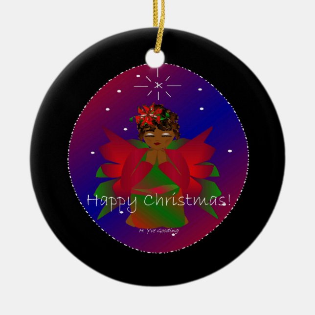 Ornamento De Cerâmica Feliz Natal Angel Baby Ao Redor Do Mundo (Frente)