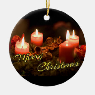 Ornamento De Cerâmica Feliz Natal, aventura Wreath!