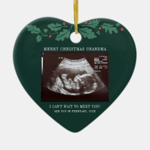 Ornamento De Cerâmica Feliz Natal Avó Ultrassom Foto de Gravidez
