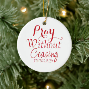 Ornamento De Cerâmica Feliz Natal Bíblia Verso Vermelho e Branco