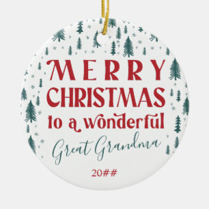 Ornamento De Cerâmica Feliz Natal Bisavó Árvore de Natal Foto