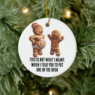 Ornamento De Cerâmica Feliz Natal: Biscoito Gengibre Grávida