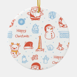 Ornamento De Cerâmica Feliz Natal & Boas Festas de Inverno Personaliz