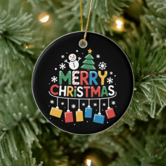 Ornamento De Cerâmica Feliz Natal Boneco de Neve Árvore Flocos de Neve N