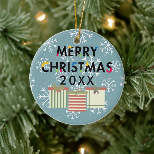 Ornamento De Cerâmica Feliz Natal Caixas de Presentes Feriados Feriados  (Árvore)