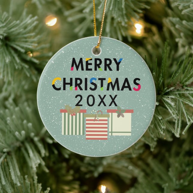 Ornamento De Cerâmica Feliz Natal Caixas de Presentes Feriados Feriados  (Árvore)