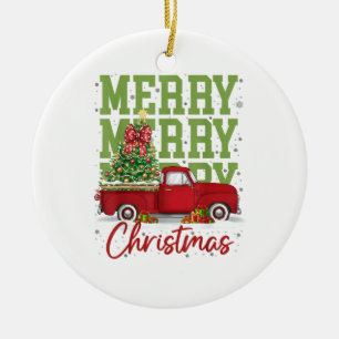 Ornamento De Cerâmica Feliz Natal Camisa Camisa Família Correspondente C
