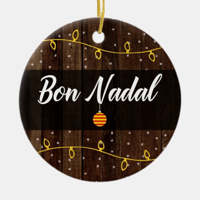 Ornamento De Cerâmica Feliz Natal Catalão, Estilo Russo Bon Nadal (Frente)