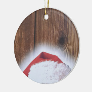 Ornamento De Cerâmica Feliz Natal, Chapéu dos Papais noeis