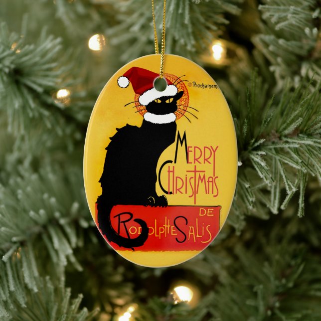 Ornamento De Cerâmica Feliz Natal - Chat Noir (Árvore)