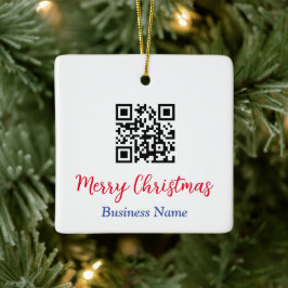 Ornamento De Cerâmica Feliz Natal, Código QR, Nome Comercial