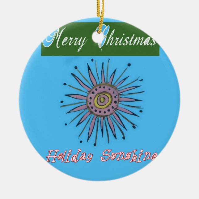 Ornamento De Cerâmica Feliz Natal Coleção Sunshine (Frente)