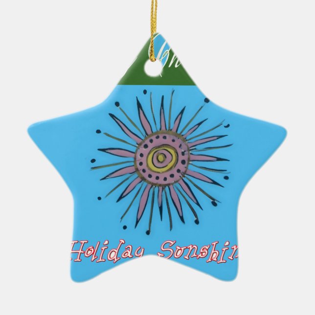 Ornamento De Cerâmica Feliz Natal Coleção Sunshine (Frente)