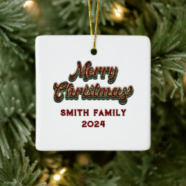 Ornamento De Cerâmica Feliz Natal - Correspondência Familiar