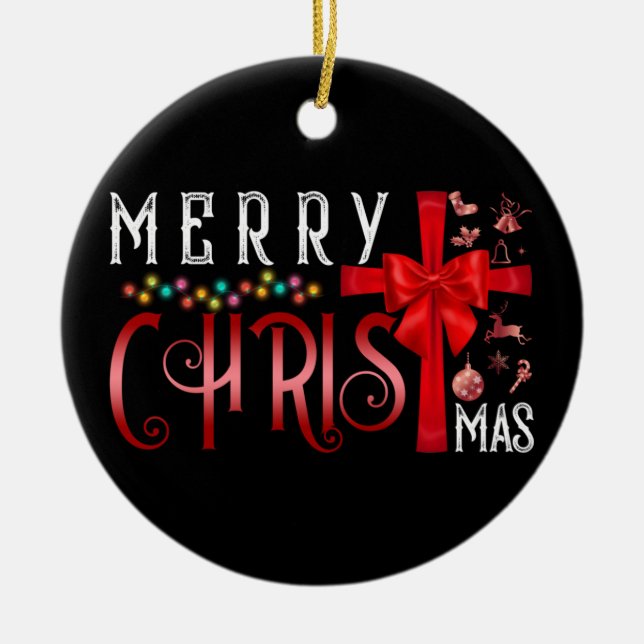 Ornamento De Cerâmica Feliz Natal Cruel Religião Cristã (Frente)