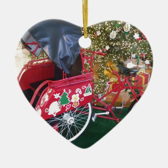 Ornamento De Cerâmica Feliz Natal de Bali Indonésia (Frente)