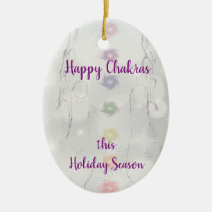 Ornamento De Cerâmica Feliz Natal de Nova Era para Chakras