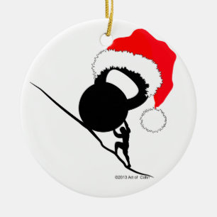Ornamento De Cerâmica Feliz Natal de Sisyphus Kettlebell