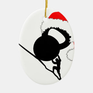 Ornamento De Cerâmica Feliz Natal de Sisyphus Kettlebell