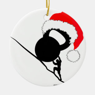 Ornamento De Cerâmica Feliz Natal de Sisyphus Kettlebell