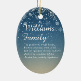 Ornamento De Cerâmica Feliz Natal Definição de Família Feriado